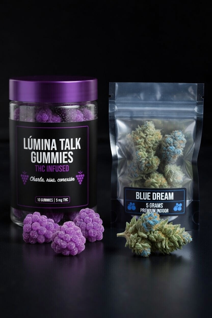 COMBO ENERGÍA Y RISAS — Gomitas Lúmina® con THC + 5 Gramos de Blue Dream