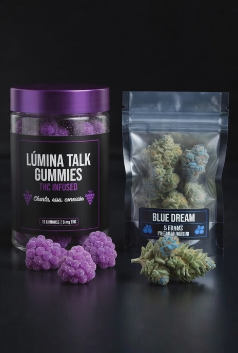 COMBO ENERGÍA Y RISAS — Gomitas Lúmina® con THC + 5 Gramos de Blue Dream
